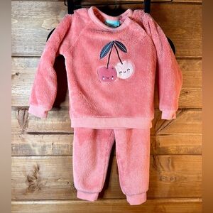 Girls Soft Pink Cherry Matching Set